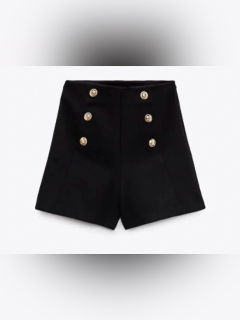 NWT Zara Black Gold Button Shorts